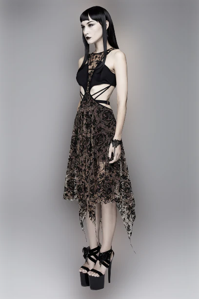 Lace Cameo Butterfly Dress - Image 11
