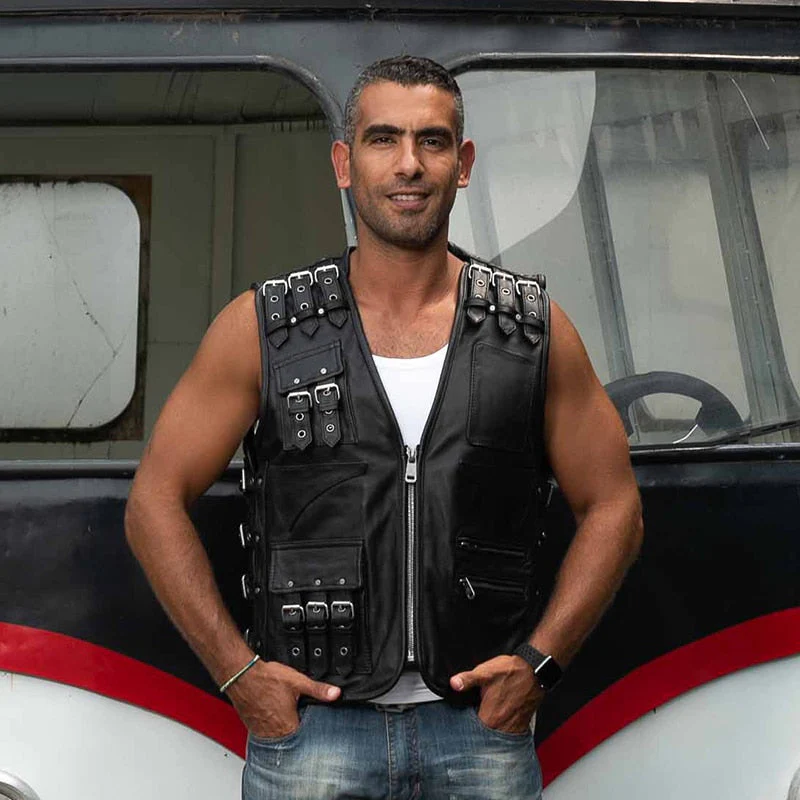 Men's Genuine Leather Vest - Image 3
