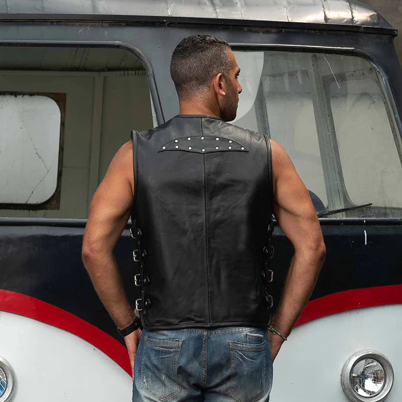 Men's Genuine Leather Vest - Image 4