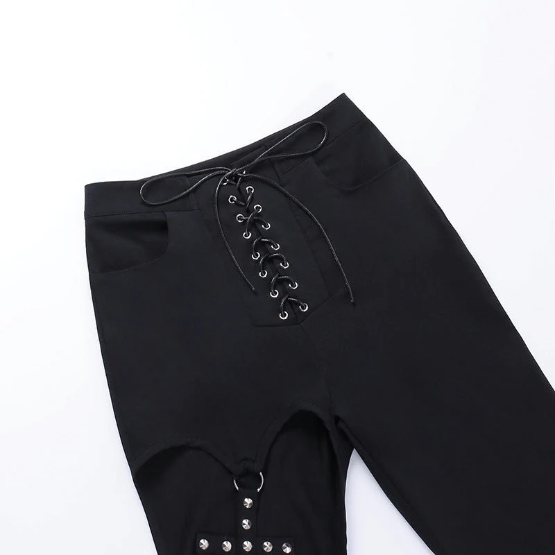 'Soulless' Lace up Jeans - Image 6
